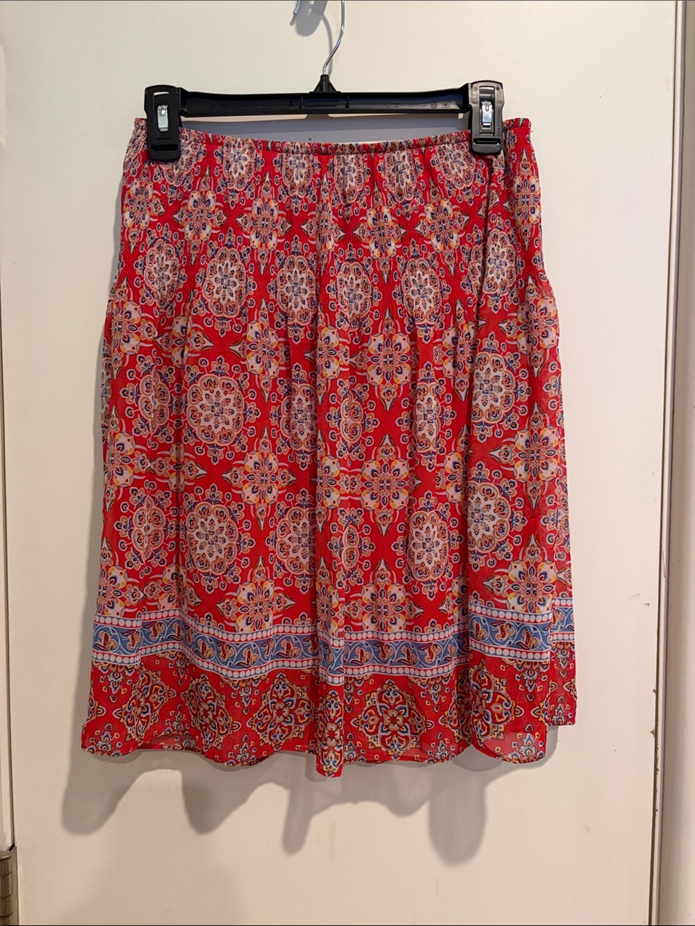 Max Studio Red Patterned Casual Skirt